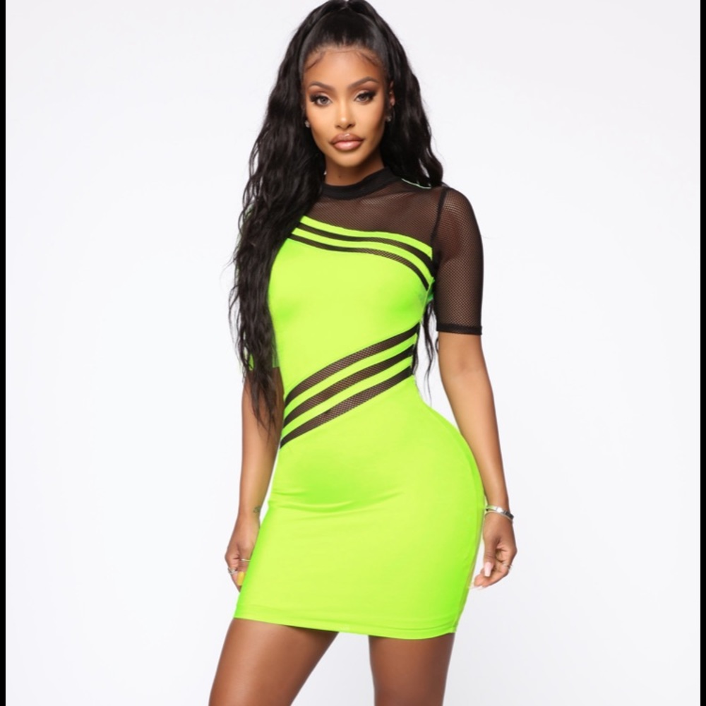 ❌SOLD❌NWT Fashion Nova Lime Mini Dress